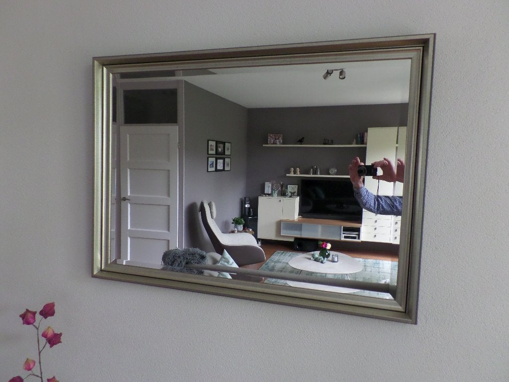 Te Koop mooie woonkamer spiegel, Huis en Inrichting, Woonaccessoires | Spiegels, Ophalen, Zo goed als nieuw, 100 tot 125 cm, Minder dan 100 cm