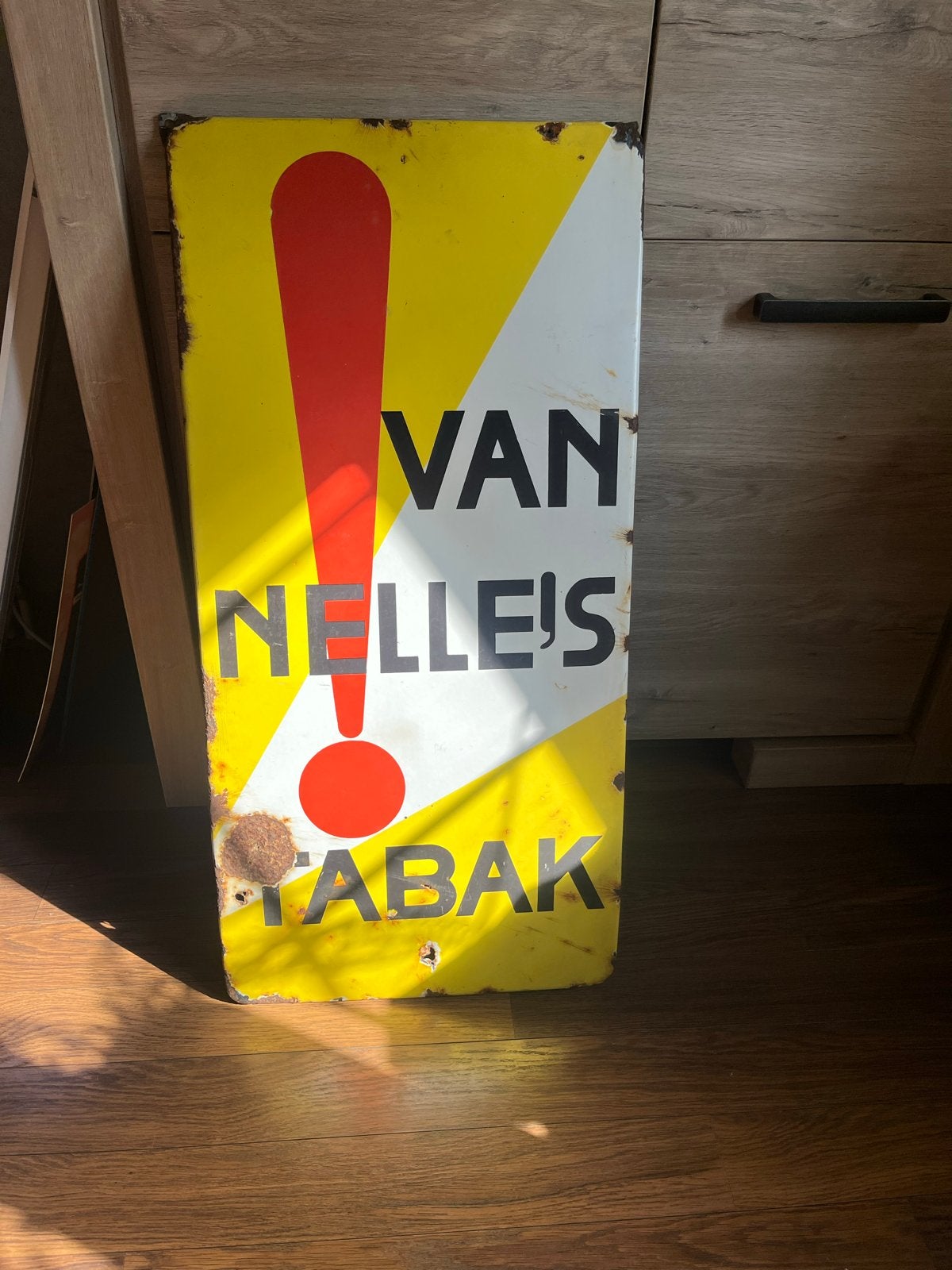 Vintage Van Nelle's Tabak emaille  reclamebord, Ophalen of Verzenden