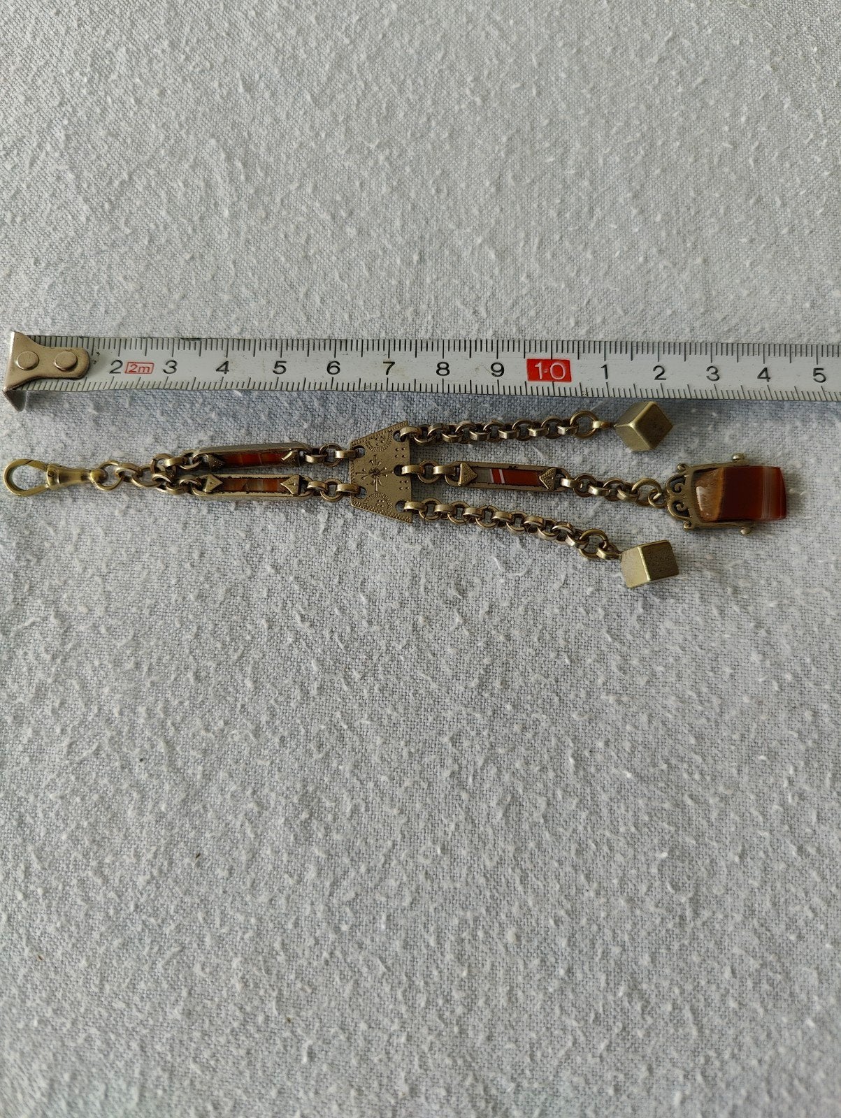 Antiek? Zak horloge ketting, Ophalen of Verzenden, Koper, Hanger, Met edelsteen