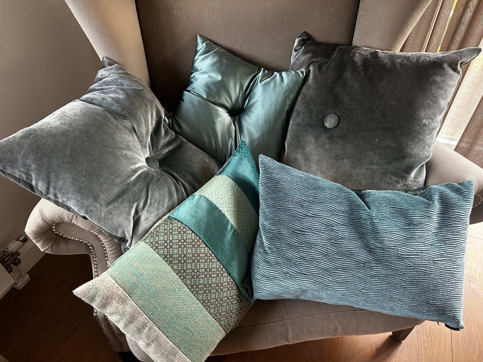 Set van 5 Claudi kussens - Styling House, Ophalen, Meerkleurig, Inclusief binnenkussen, Zo goed als nieuw