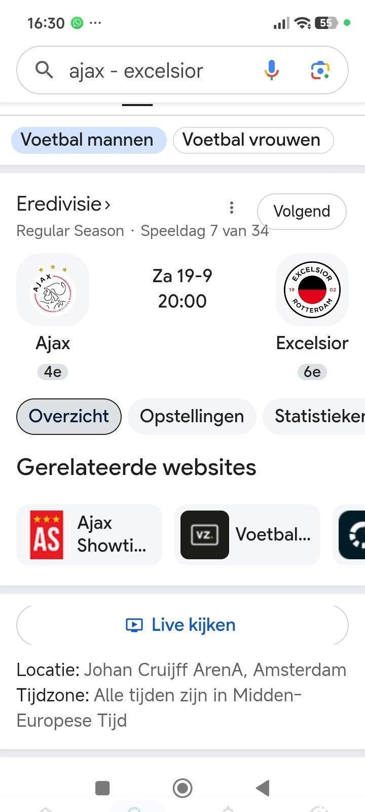 tickets Ajax - Excelsior, Twee personen