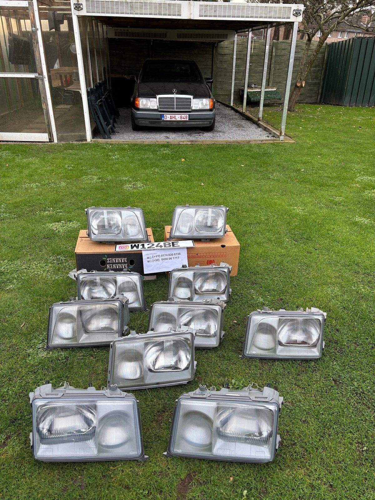 Mercedes w124 w201 190e koplampen hella bosch, Auto-onderdelen, Ophalen, Gebruikt, Mercedes-Benz