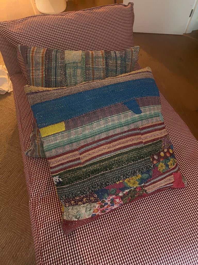 Prachtige Kleurrijke Kussenset - Kantha quilt, Ophalen of Verzenden, Gebruikt, Overige kleuren, Vierkant
