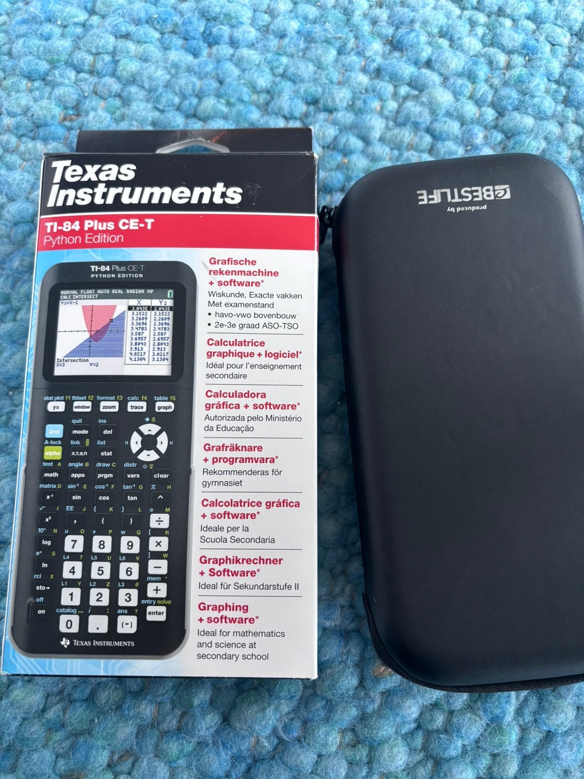 Texas Instruments TI-84 Plus CE-T Python Edition + Hoes, Ophalen of Verzenden, Grafische rekenmachine, Zo goed als nieuw