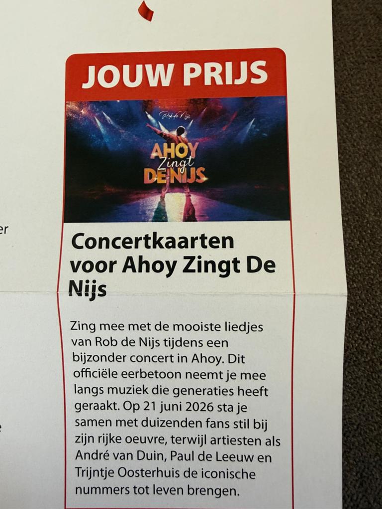 Concertkaart ahoy zingt hazes, Twee personen