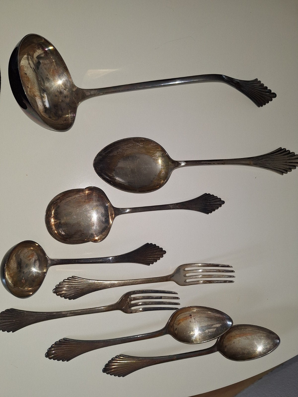 Antiek verzilverd bestekset - 8 stuks, Antiek en Kunst, Antiek | Bestek, Ophalen