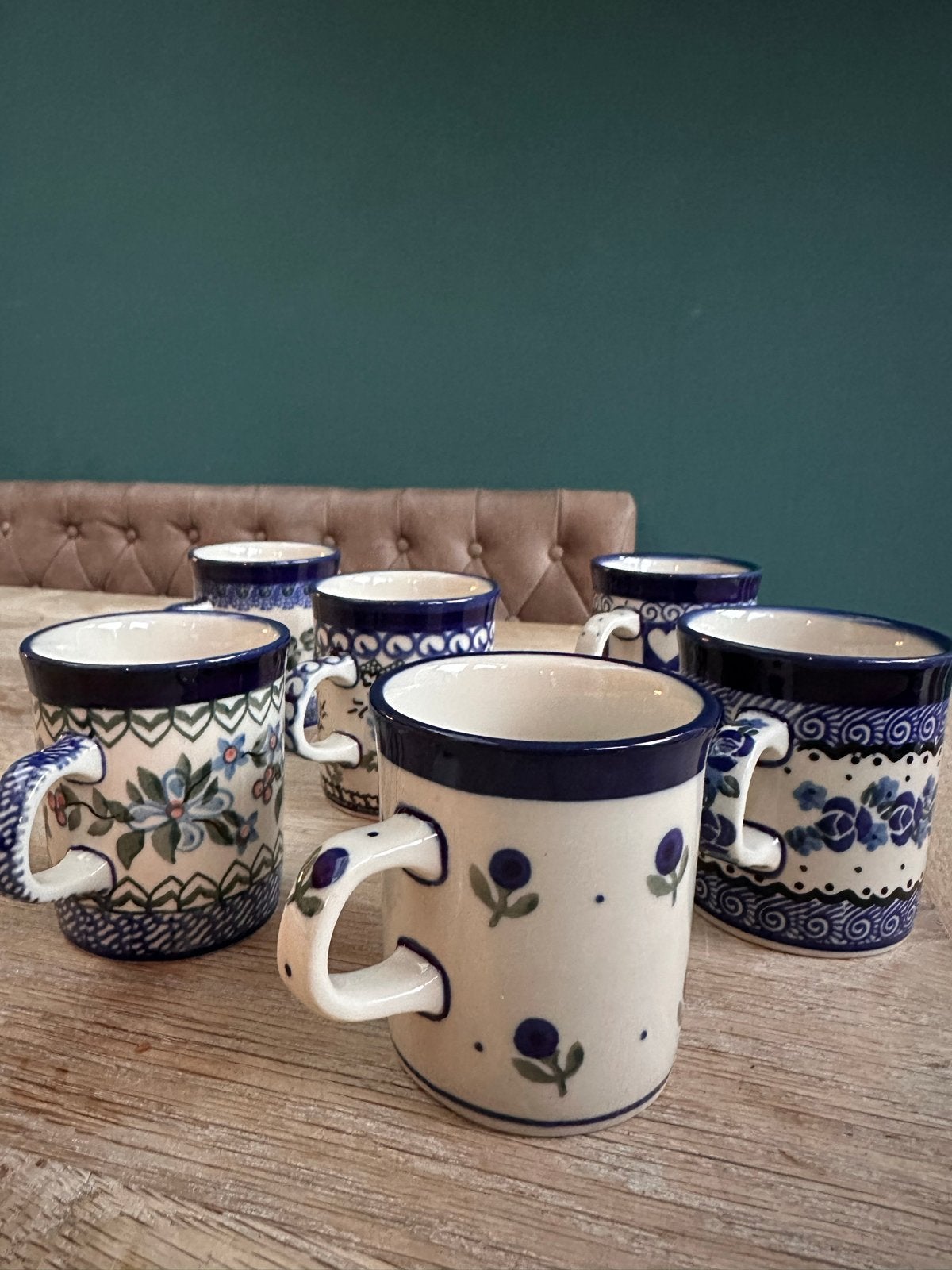 Bunzlau espresso/mokka kopjes - Diverse patronen, Huis en Inrichting, Overige merken, Keramiek, Landelijk/Boerenbont, Ophalen of Verzenden