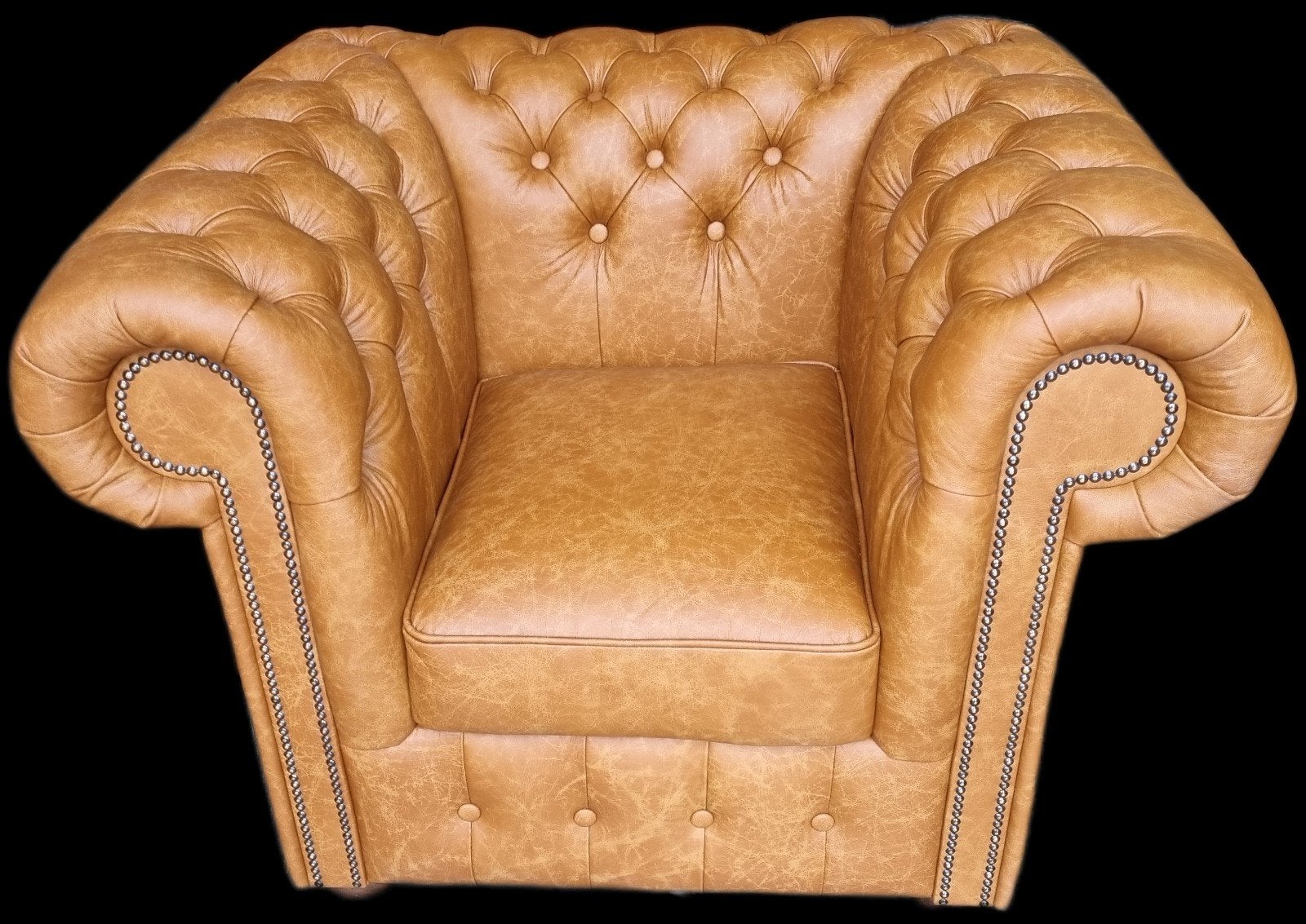 Showroommodel Chesterfield fauteuil licht bruin + BEZORGING, ., Nieuw, Ophalen of Verzenden, .