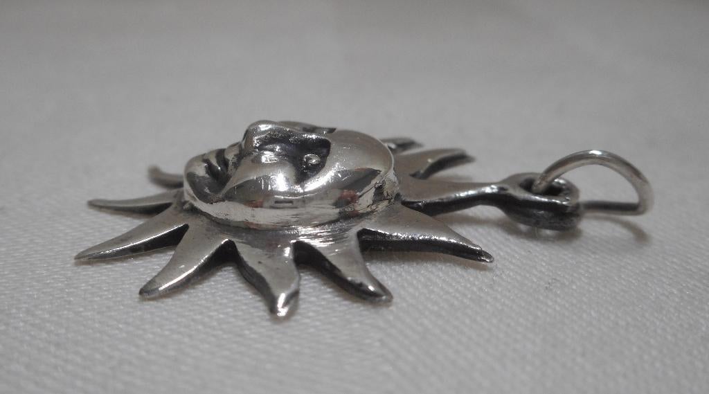 Zilveren hanger zon nr.1246, Verzenden, Zo goed als nieuw, Zilver, Zilver
