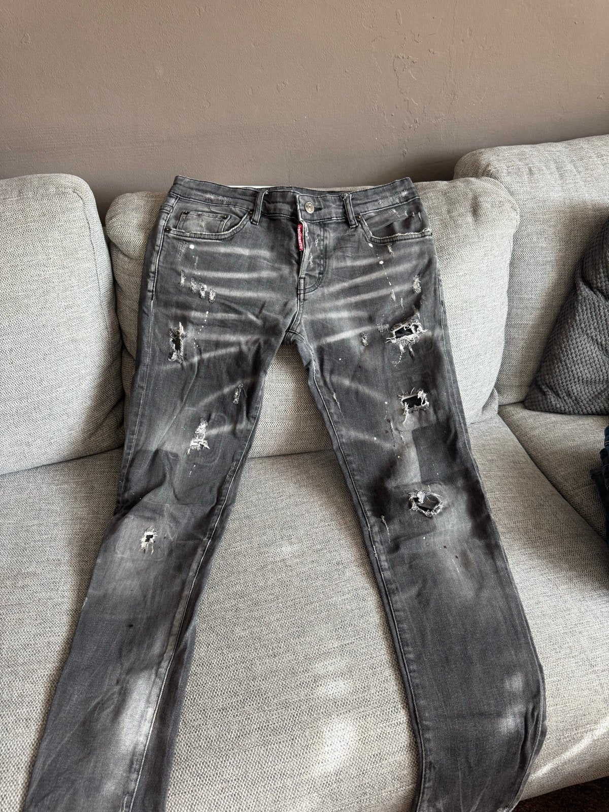 Dsquared2 broek origineel, Ophalen of Verzenden, Gedragen, Grijs, Overige jeansmaten