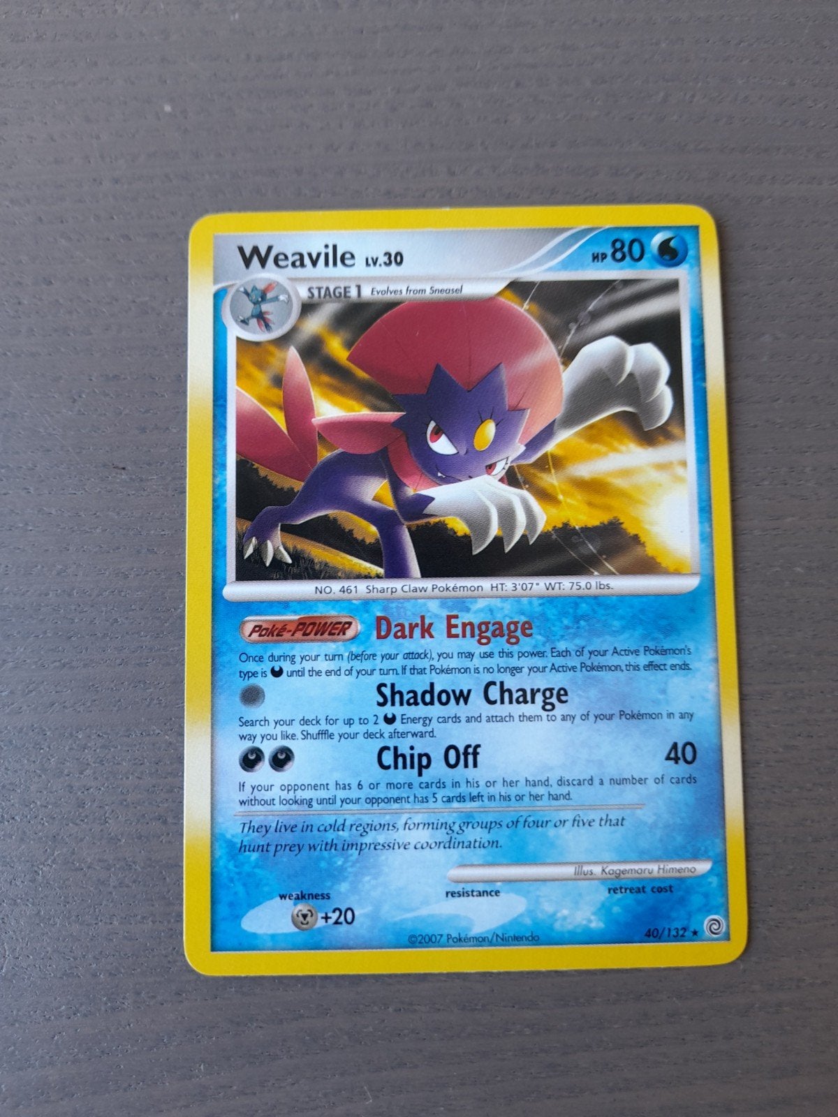 Secret wonders 40/132 weavile, Ophalen of Verzenden, Gebruikt, Losse kaart