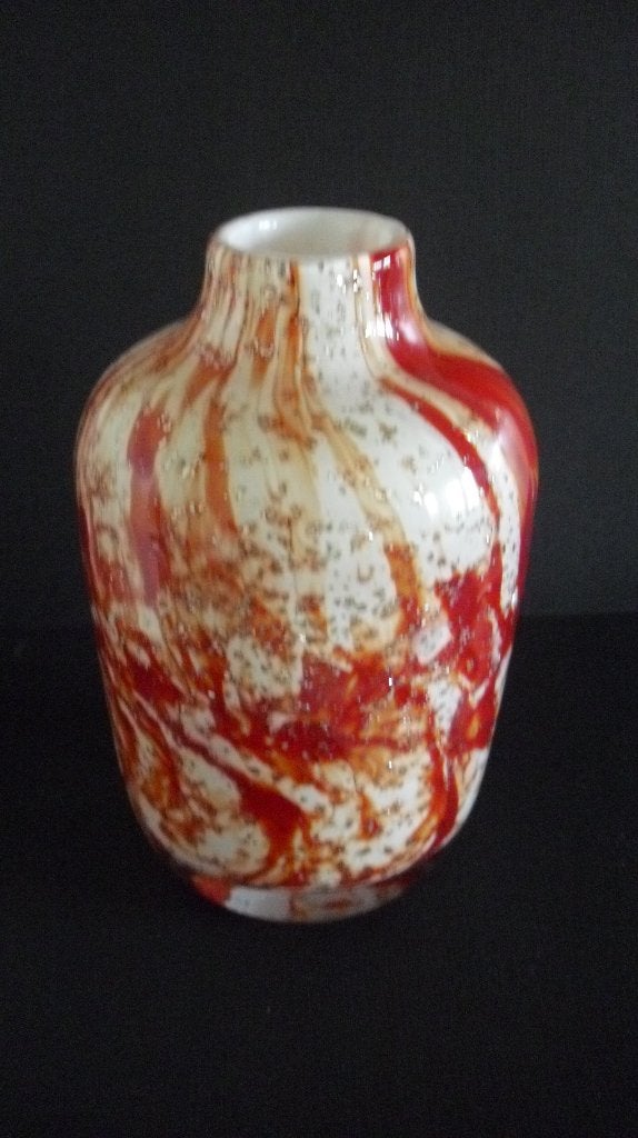 Fidrio Holland Rossa cylinder vaas, Oranje, Handgemaakt, 15 cm, Ophalen of Verzenden