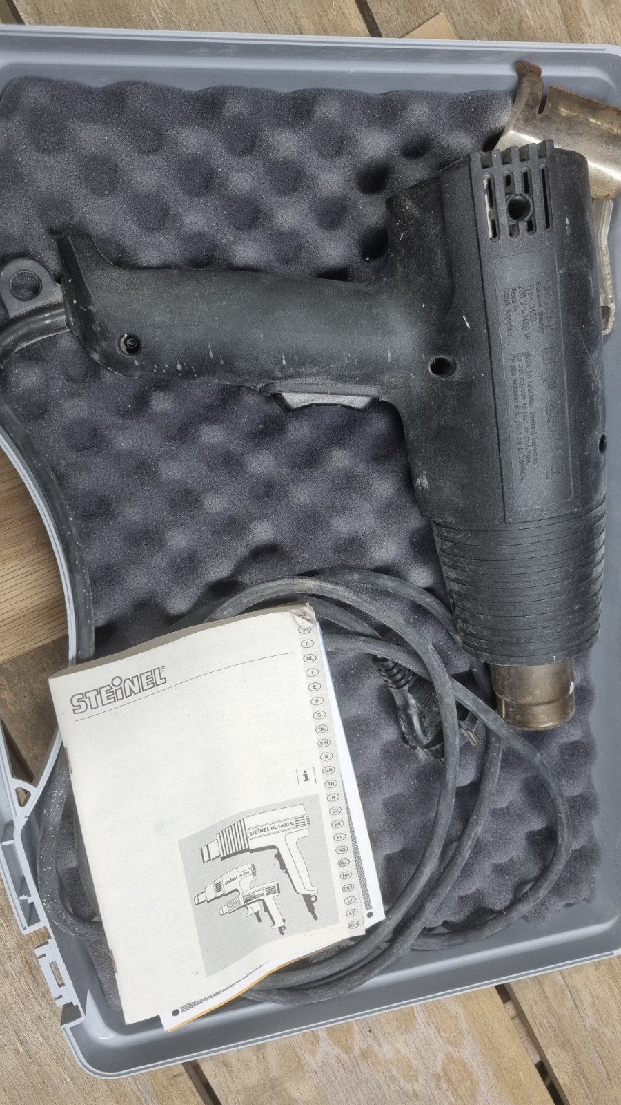 Steinel heteluchtpistool 230V met koffer, Ophalen of Verzenden, Gebruikt