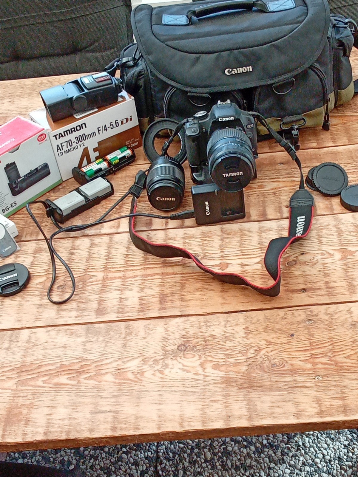 Canon EOS 500D met Tamron en originele Canon lens,
