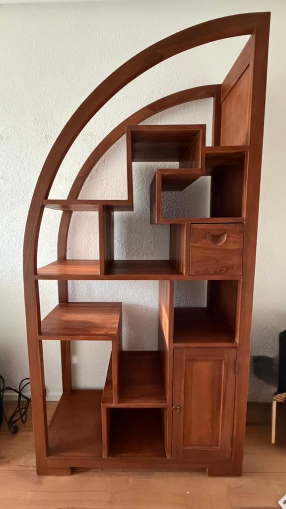 Massief teakhouten boekenkast - Alco Tipo, Huis en Inrichting, Kasten | Boekenkasten, Ophalen, Teakhout, 50 tot 100 cm, Zo goed als nieuw