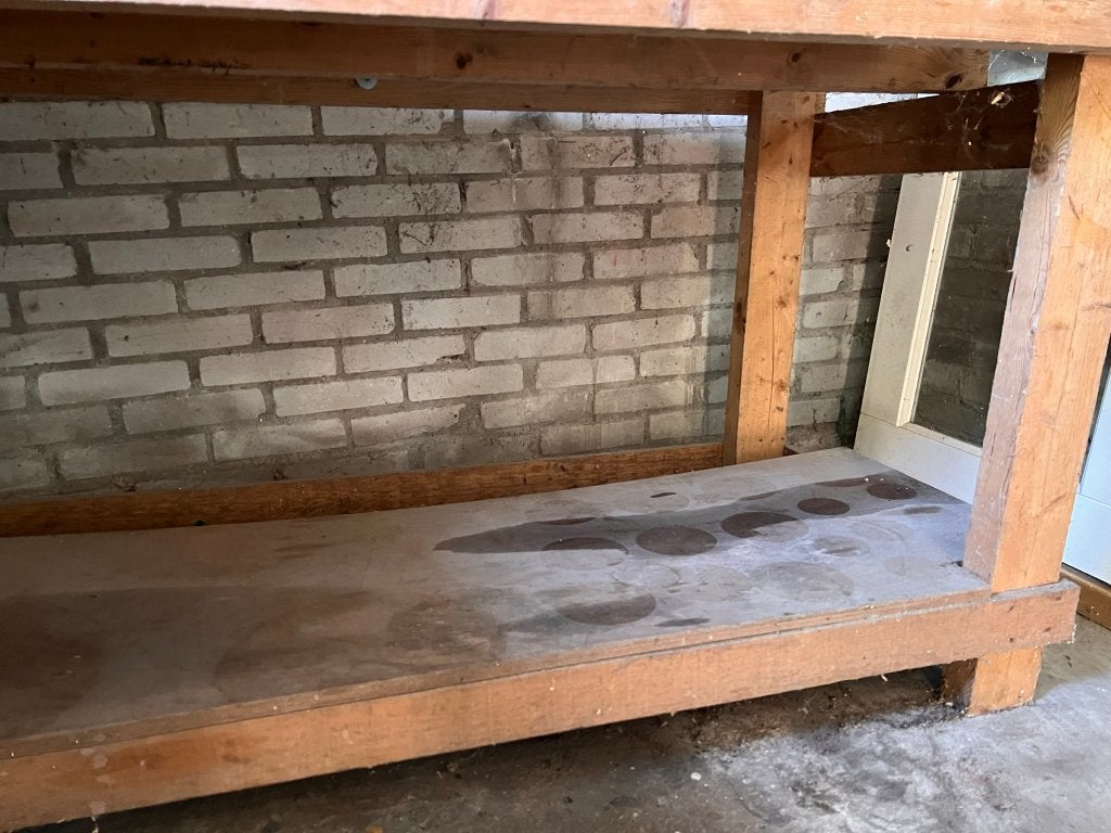 GRATIS Stevige robuuste werktafel, Doe-het-zelf en Verbouw, Werkbanken, Ophalen, Gebruikt, 120 tot 170 cm