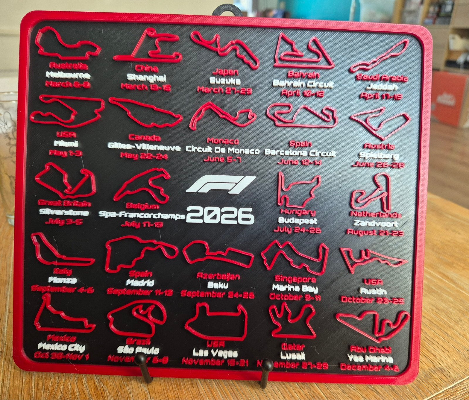 Formule 1 kalender 3D geprint, Ophalen of Verzenden