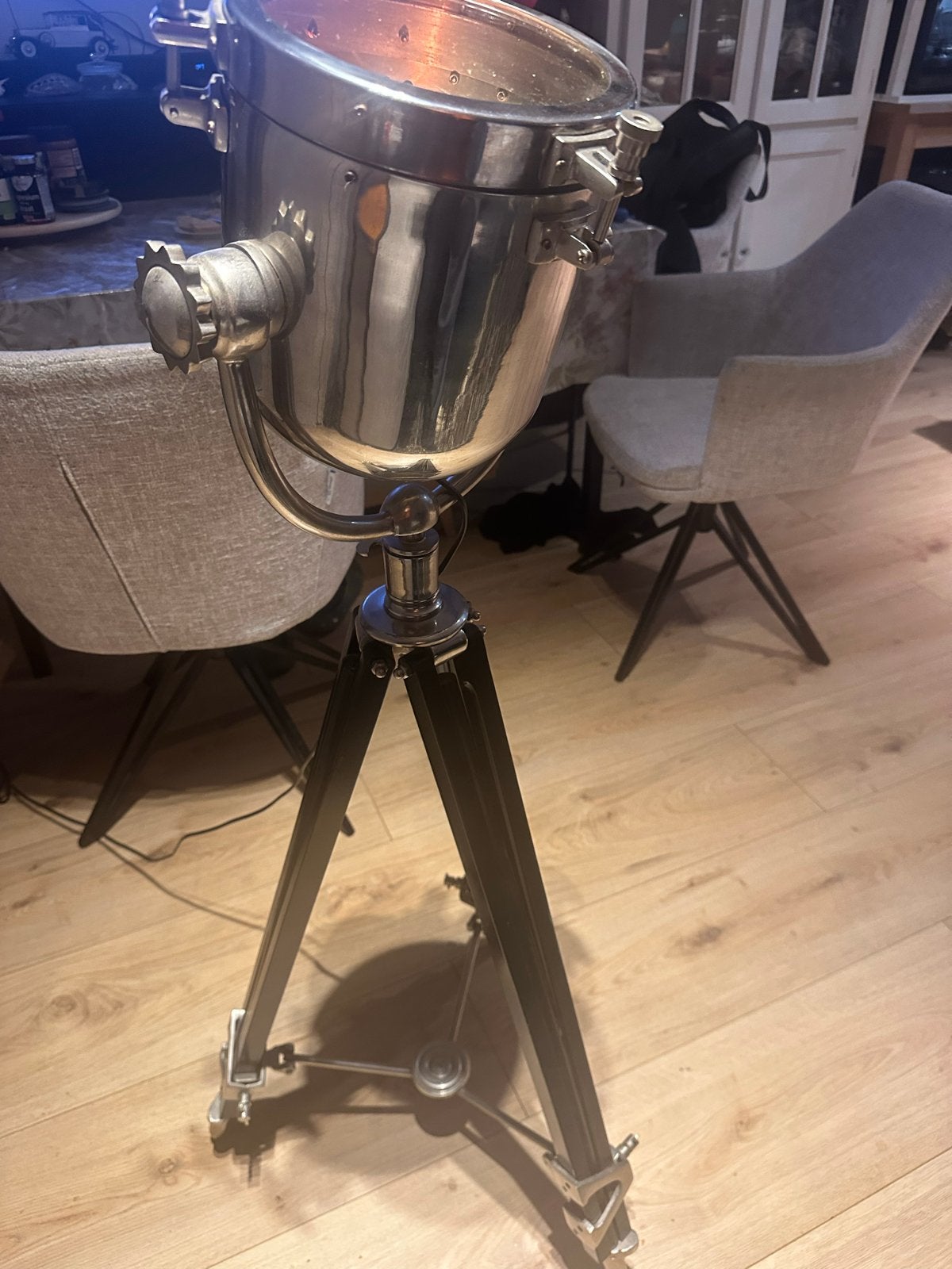 Vintage Studio Lamp op Statief - Hollywood studio, Huis en Inrichting, Ophalen, Gebruikt, 100 tot 150 cm, E27 (groot)
