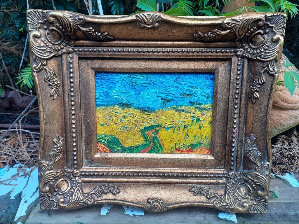 Impressionistisch olieverfschilderij op paneel in lijst, Paneel, Bijzondere lijst, Impressionistisch, Ophalen of Verzenden