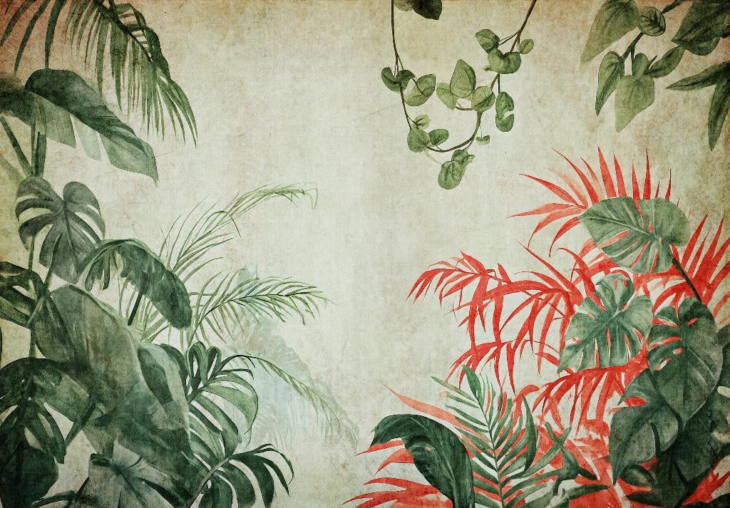Bladeren fotobehang Jungle Vibes, Op maat, Fotobehang4you, Verzenden, Minder dan 10 m², Botanisch, jungle