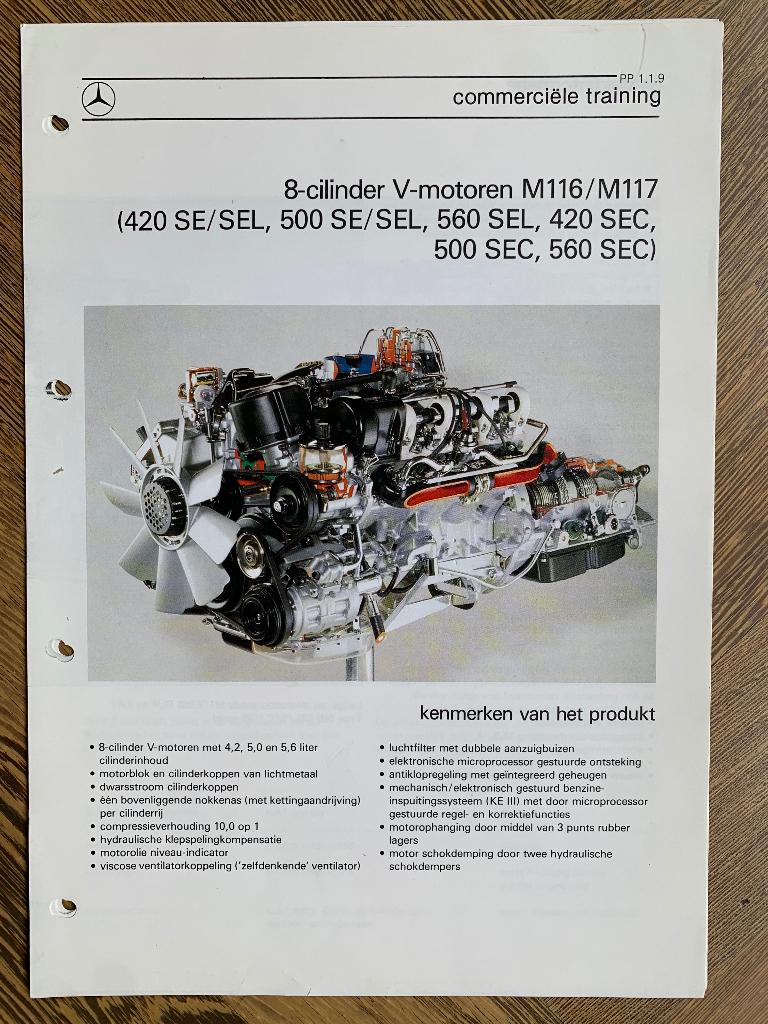 Product informatie nieuwe motoren Mercedes-Benz S W126 1985, Nieuw, Mercedes-Benz, Mercedes, Ophalen of Verzenden