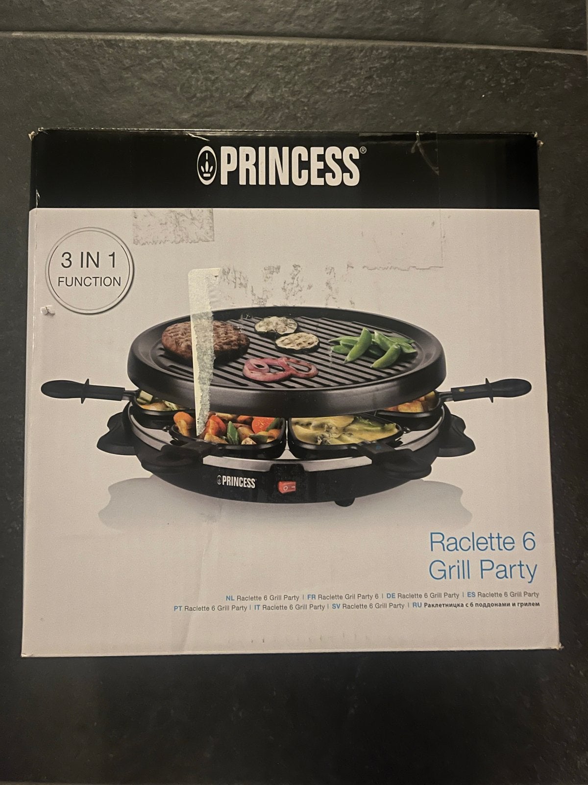 Princess Raclette 6 Grill Party 3-in-1, Ophalen of Verzenden, Nieuw, 4 t/m 7 personen