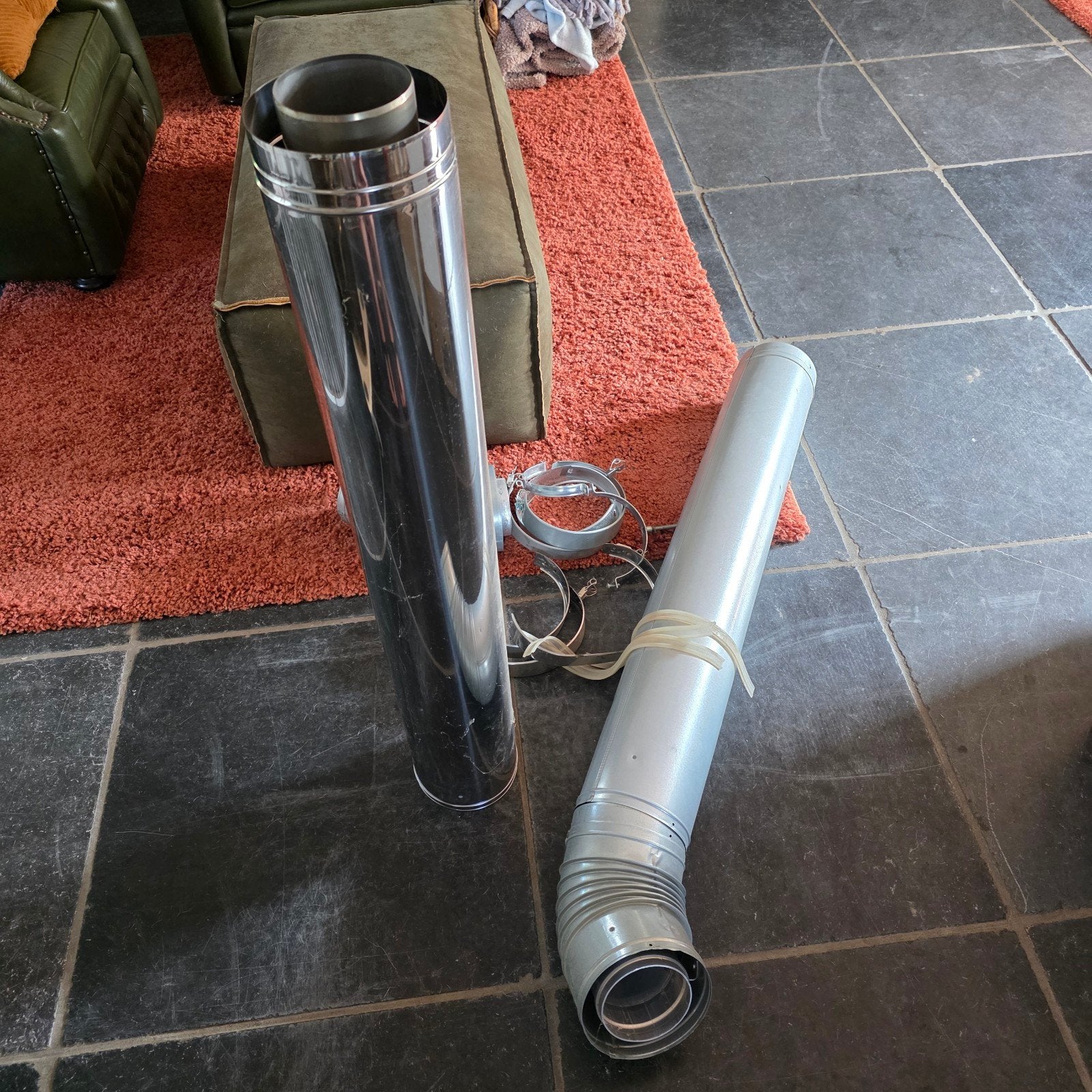 Muelink & Grol Dubbelwandig Geïsoleerd Rookkanaal Ø 100/150, Doe-het-zelf en Verbouw, Ophalen, Gebruikt, Kachel