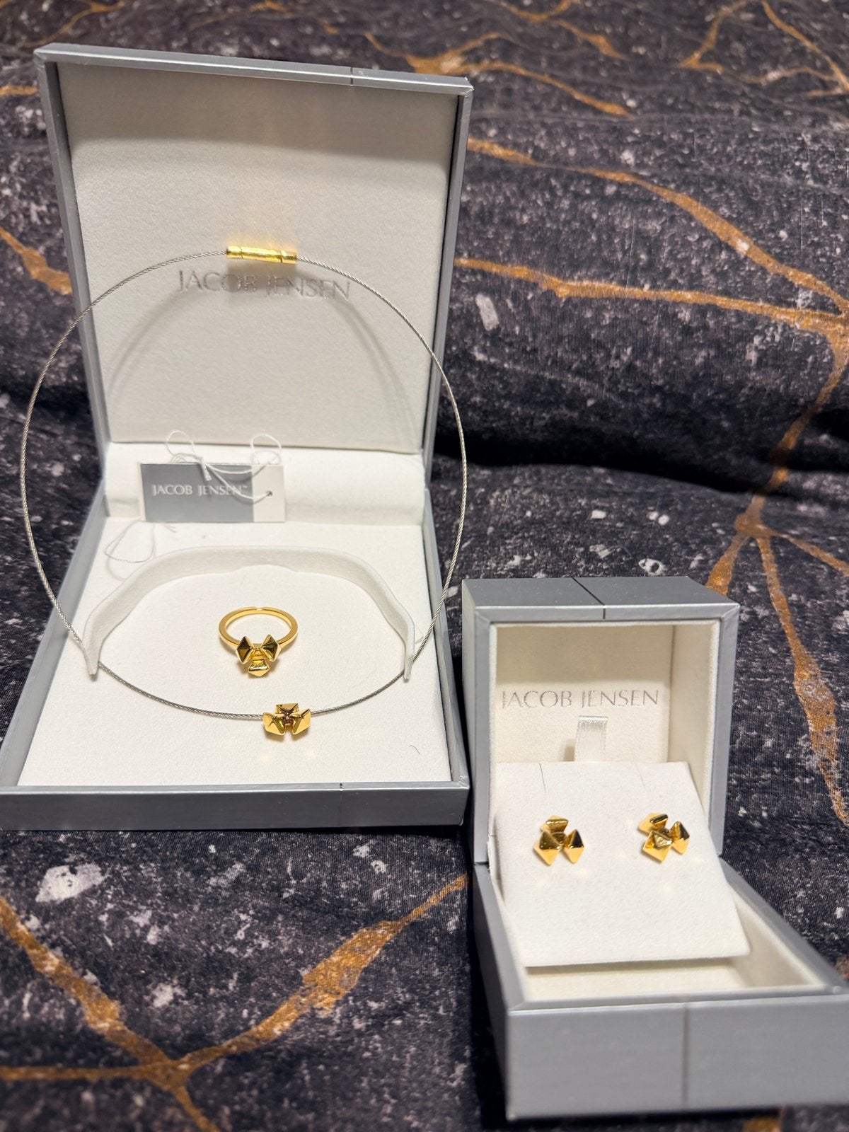 Jacob Jensen Sieradenset: Ring, Ketting & Oorbellen, Ophalen of Verzenden, Zo goed als nieuw