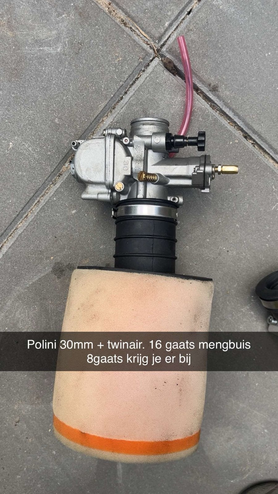 Polini 30mm zgan + twin air powerfilter, Ophalen of Verzenden