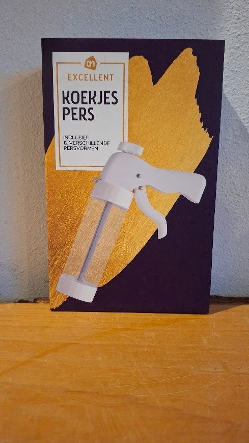 AH Excellent Koekjespers met 12 Vormen – Ongebruikt in Doos, Ophalen, Overige typen, Nieuw, Metaal