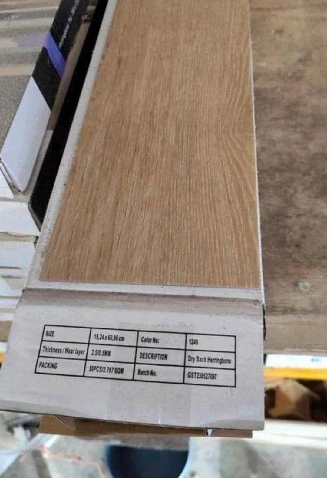 pvc visgraat vloer kleur 1249 8.36m2, Ophalen, Nieuw, 5 tot 10 m², Overige typen