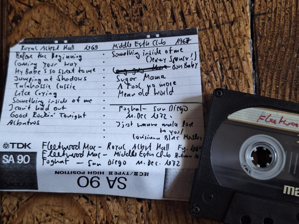 FLEETWOOD MAC '67/69 live tape + Foghat live, Cd's en Dvd's, Ophalen of Verzenden, Gebruikt, Jazz en Blues, 1 bandje