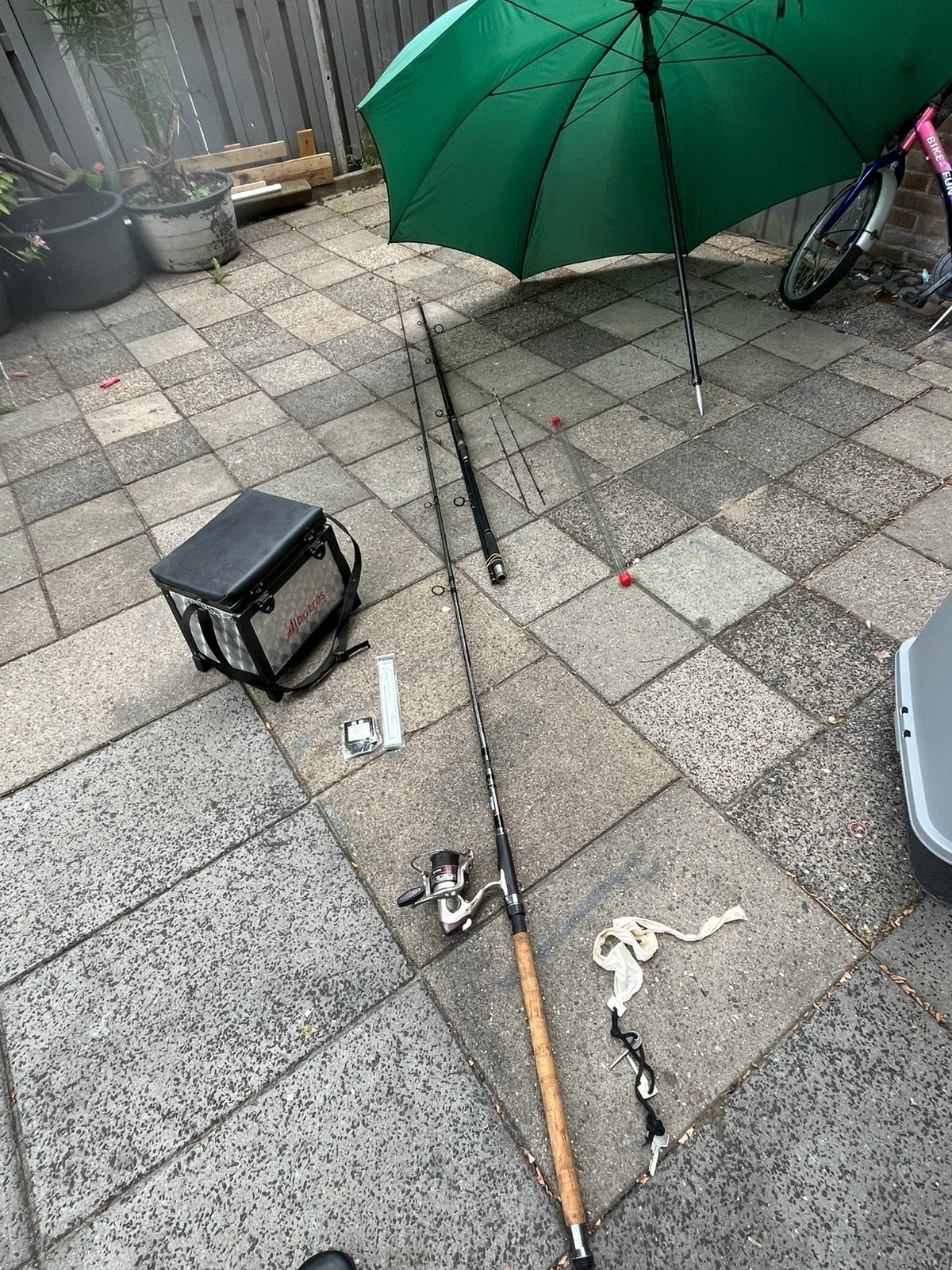Vis spullen + paraplu, Ophalen of Verzenden, Zo goed als nieuw