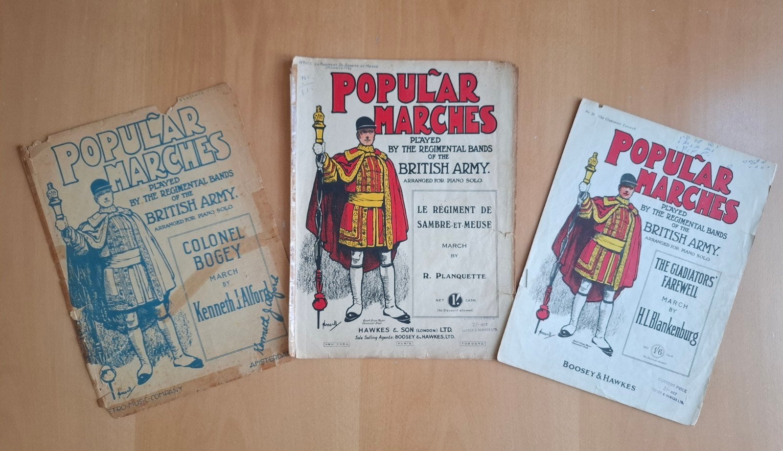 Popular Marches (piano) 3 stuks. Oud, Muziek en Instrumenten, Gebruikt, Piano, Ophalen of Verzenden, Artiest of Componist