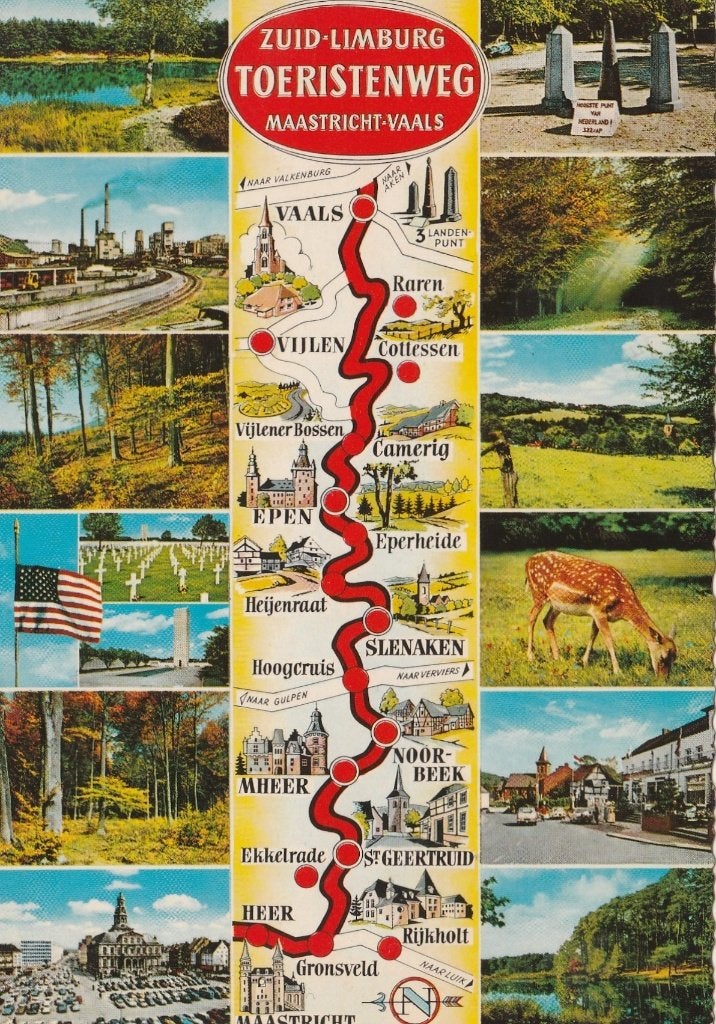 ZUID LIMBURG Toeristenweg (Gekartelde Rand), Verzamelen, Verzenden, 1960 tot 1980, Gelopen, Limburg