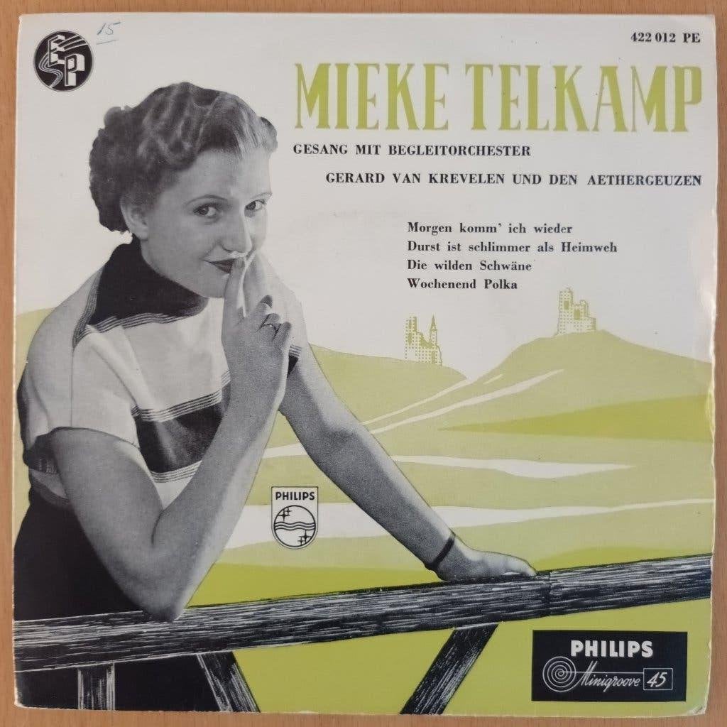 Mieke Telkamp  (EP Philips 422 012), Fotohoes, Ophalen of Verzenden, Zo goed als nieuw, Levenslied of Smartlap