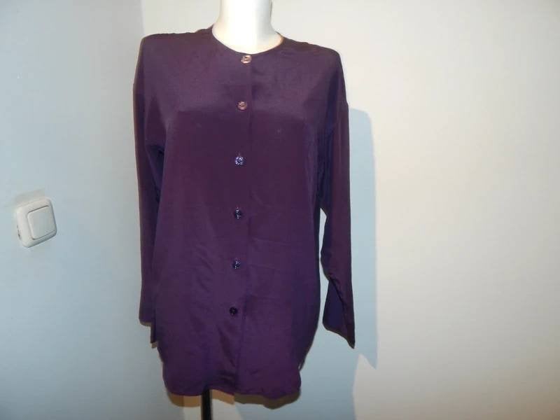Pauw Amsterdam aubergine zijde blouse knopen 36/38, Verzenden, Paars, Pauw, Zo goed als nieuw