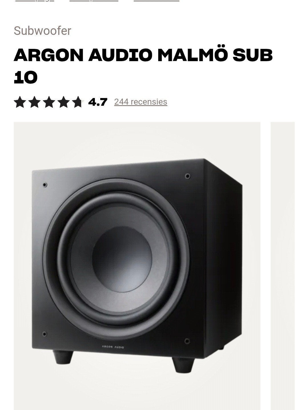 Argon Audio Malmö SUB 10 Subwoofer - Krachtige Bas, Subwoofer, Zo goed als nieuw, Geschikt voor surround/home cinema, Ophalen