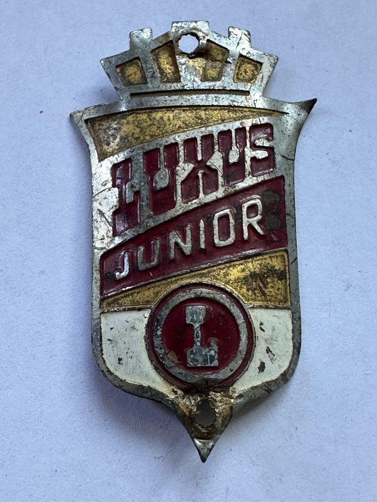 Oud Luxus Junior balhoofdplaatje. Balhoofd plaatje., Gebruikt, Luxus, Overige typen, Ophalen of Verzenden