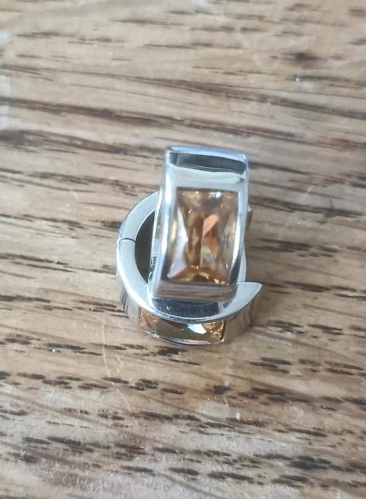 Stevige zilveren klapcreolen More & More klap creolen, Ophalen of Verzenden, Gebruikt, Zilver, Zilver