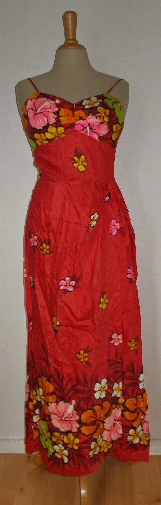 Prachtige boho/vintage/Ibiza rode maxi print dress! XS, Verzenden, Zo goed als nieuw, Maat 34 (XS) of kleiner, Rood