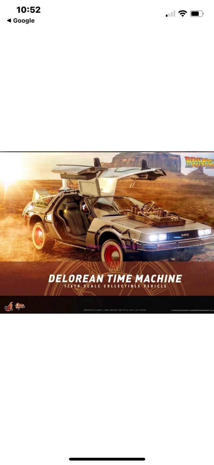 Hot Toys MMS738 Back To The Future Part III DeLorean 1/6, Ophalen of Verzenden, Zo goed als nieuw, Actiefiguur of Pop