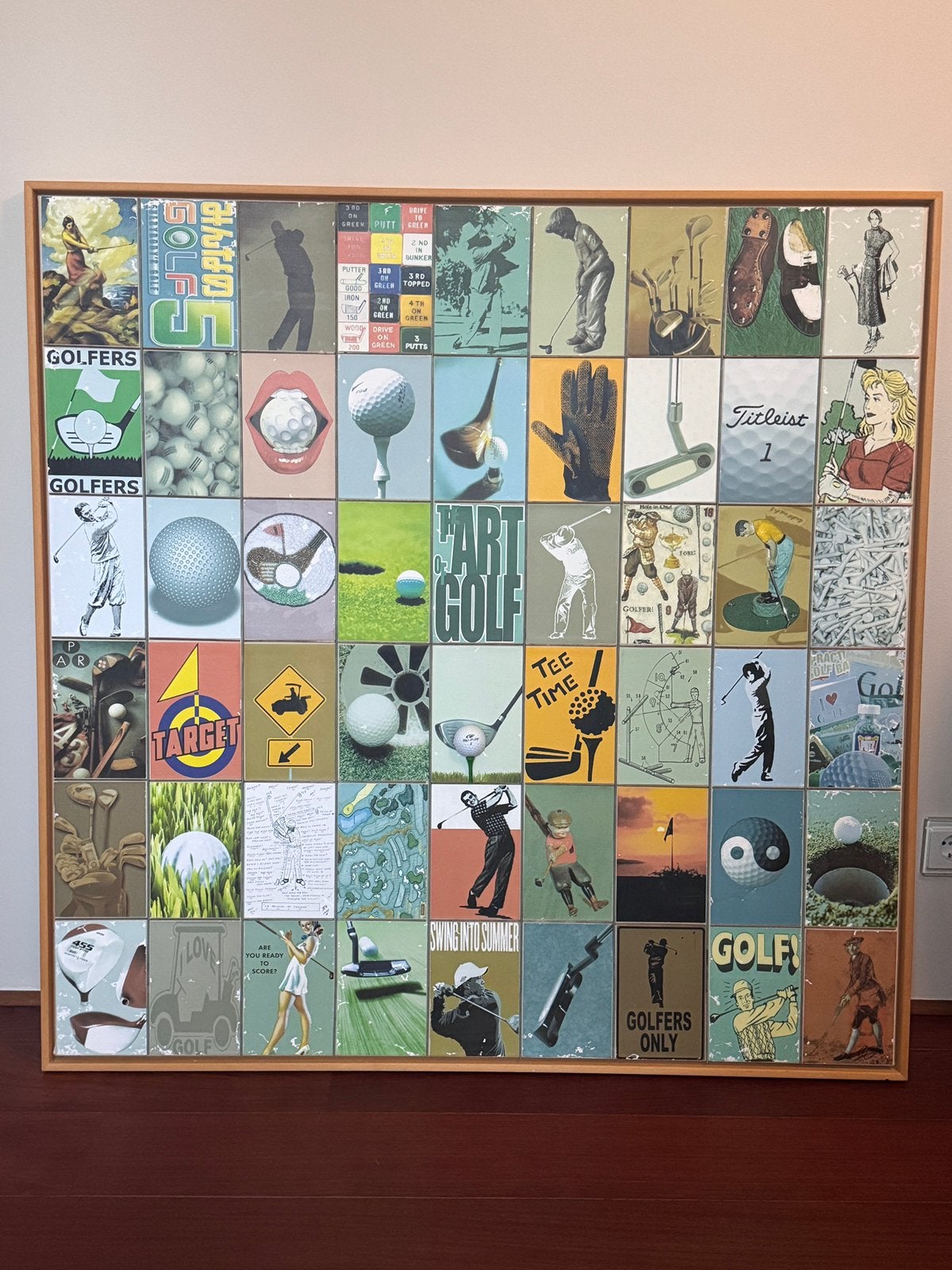 Naomi Art schilderij - Golf Canvas Collage in baklijst, Ophalen