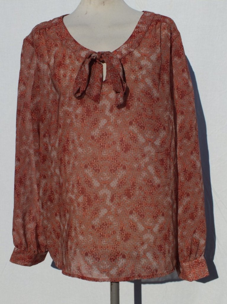 Mooi luchtig damesshirt. Mt 44. Merk Tom Tailor, Bruin, ., Maat 42/44 (L), Ophalen of Verzenden