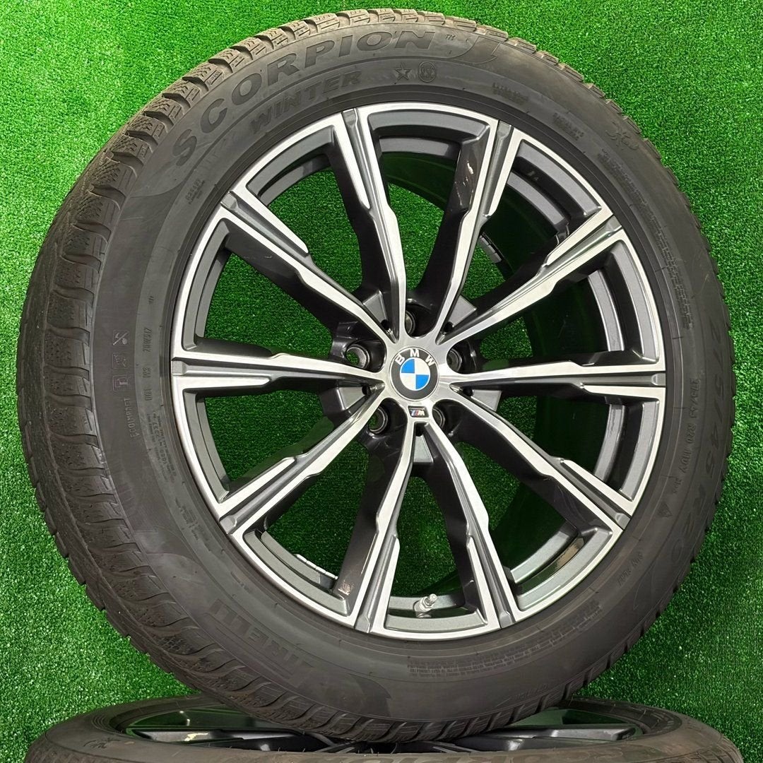 Originele 20 inch BMW 740M velgen winterbanden X5 X6 G05 G06, Gebruikt, -, -, Banden en Velgen
