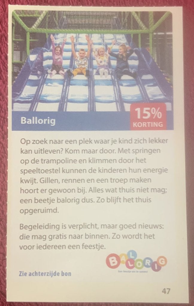 Ravotten bij Ballorig Voordeelbon, Drie personen of meer, Kortingsbon, Overige typen