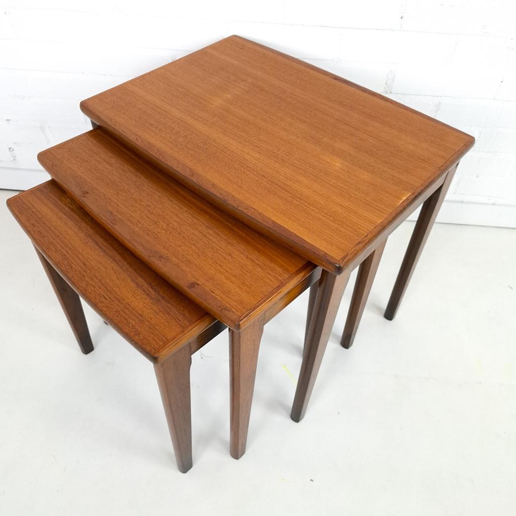 Vintage mimiset nesting tables Deens design teakhout, Ophalen of Verzenden