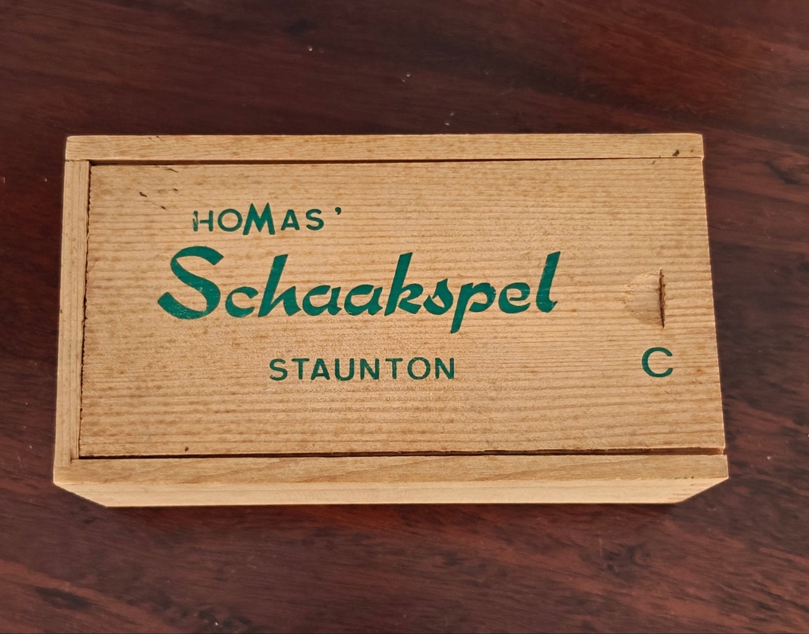 HOMAS Schaakspel Staunton C - Vintage Houten Schaakstukken, Een of twee spelers, Ophalen of Verzenden, Gebruikt, HOMAS
