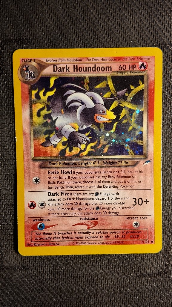 Dark Houndoom 7 Neo Destiny | Pokemon kaart, Ophalen, Zo goed als nieuw, Losse kaart, Foil