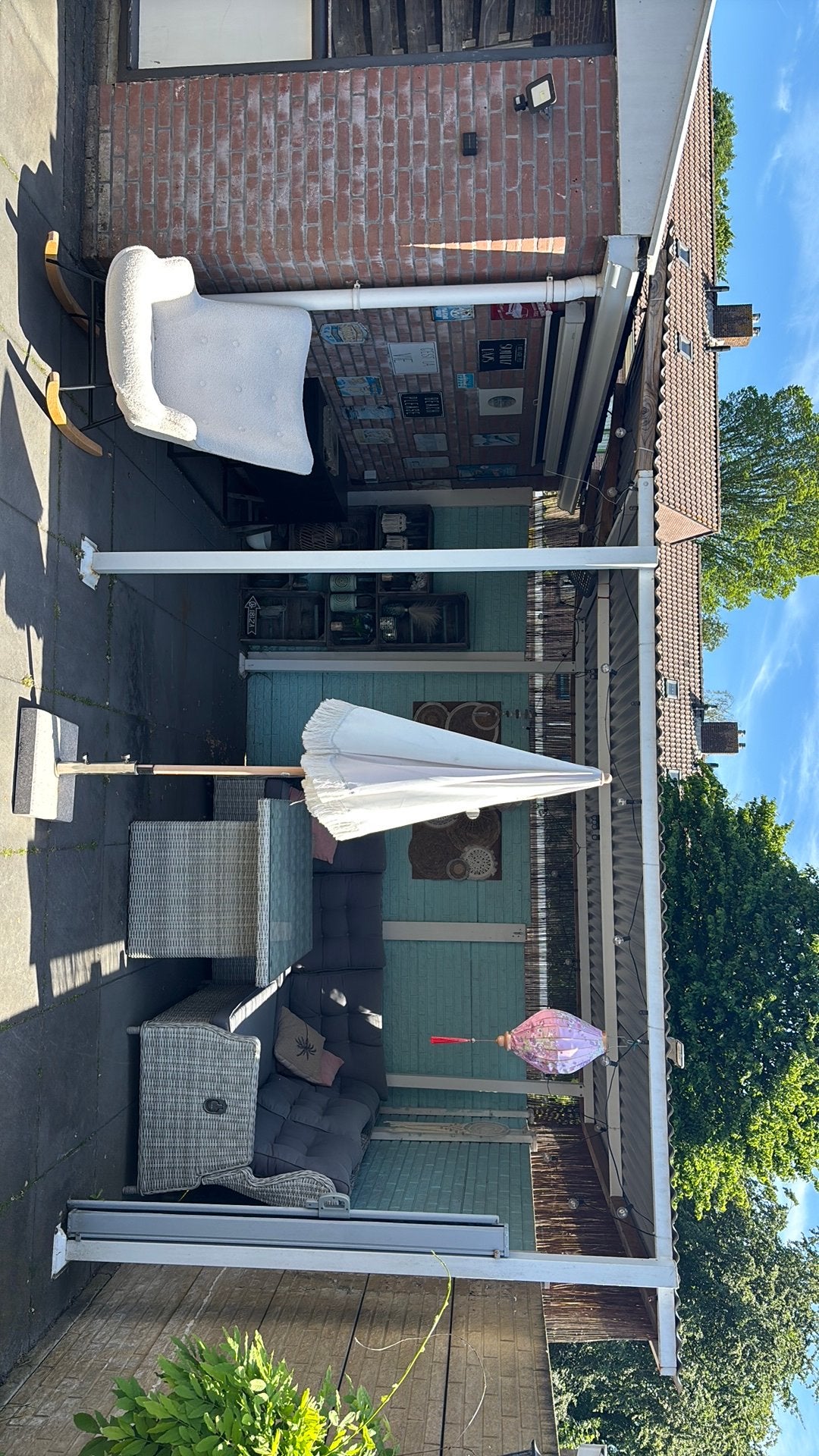 Pergola 3x3 wit met golfplaten, Ophalen, Zo goed als nieuw, Tuinpaviljoen